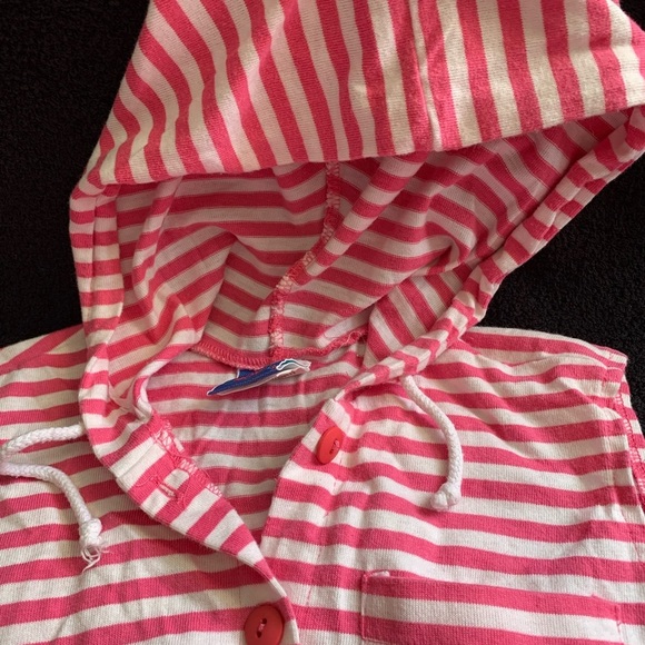 Striped Pink Sleeveless Hoodie for Kids - Picture 7 of 8